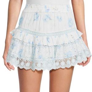 Loveshackyfancy Tanisha Miniskirt Santa Rose Blue NWT XS